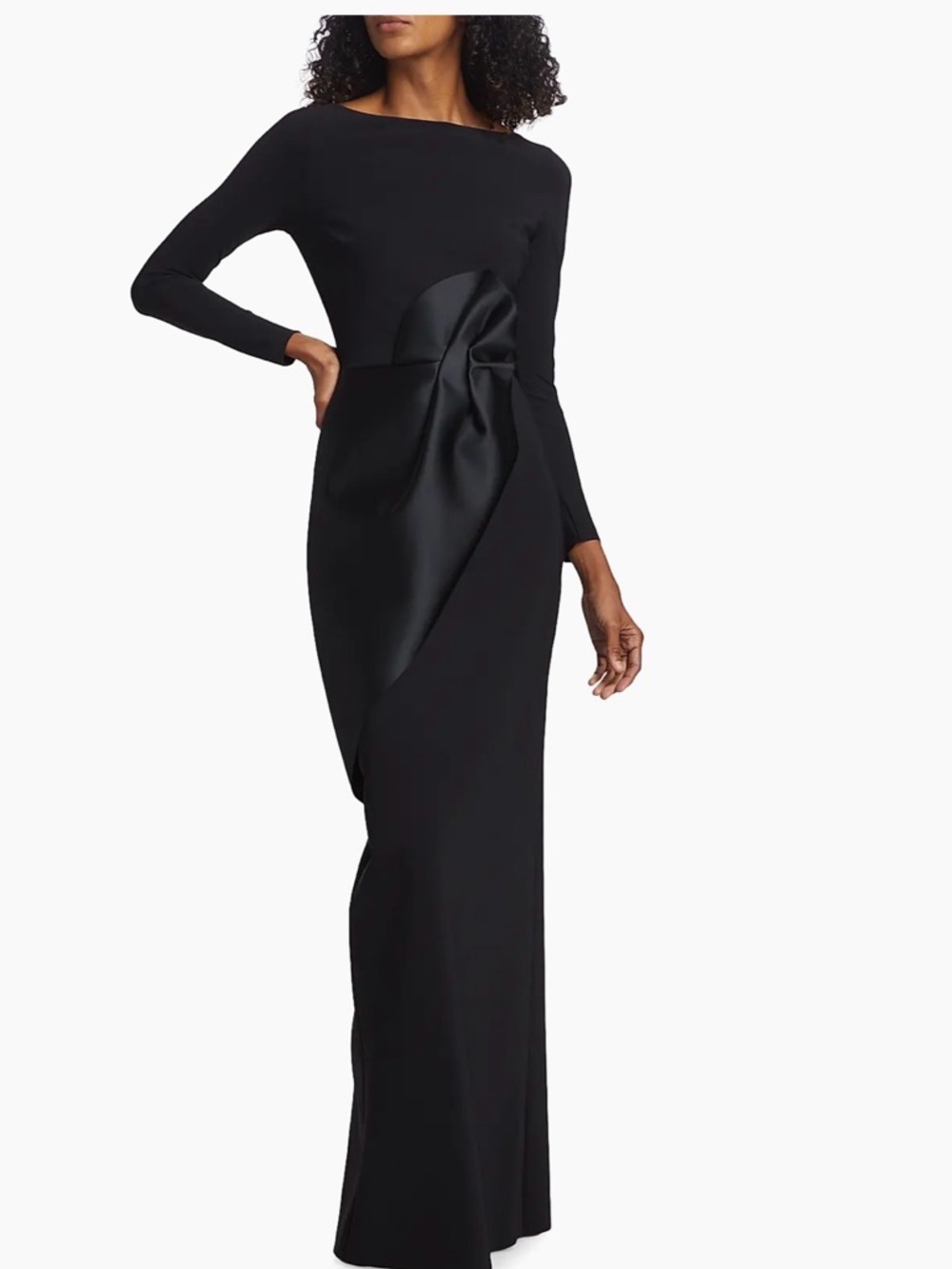 Chiara Boni La Petite Robe Shui Stretch Long-Sleeve Gown Size 4